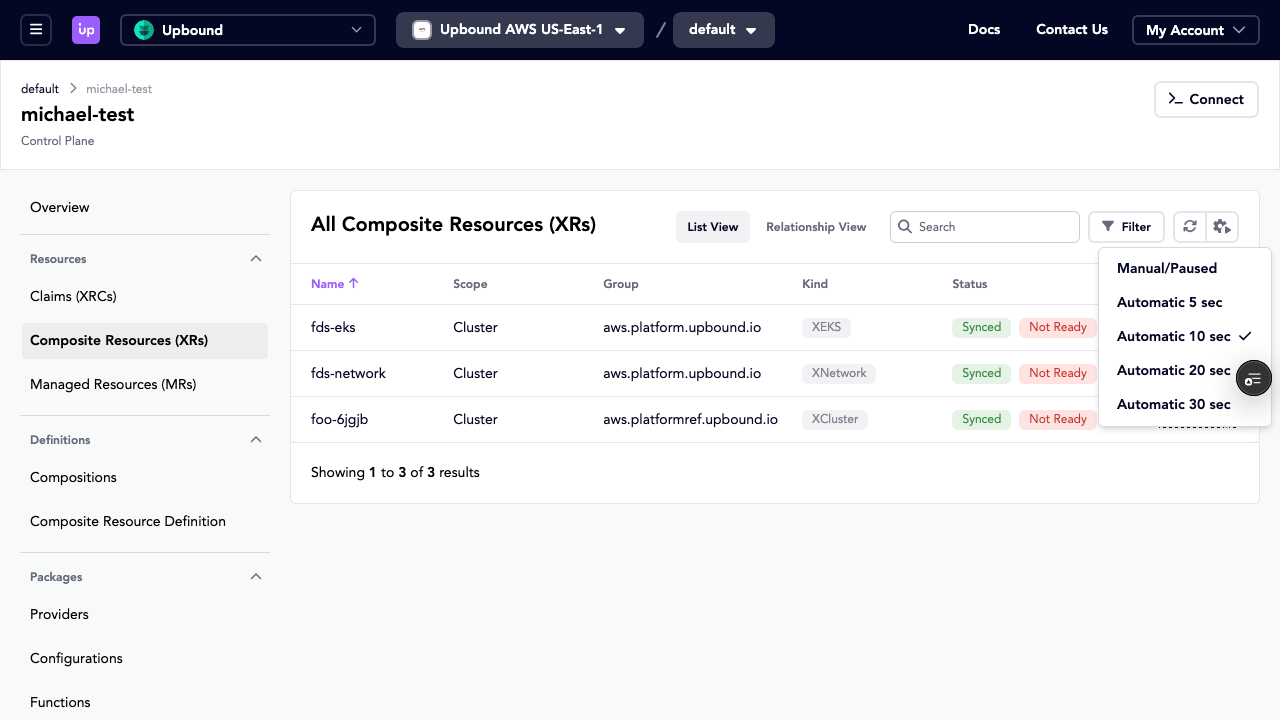 Upbound Control Plane Refresh